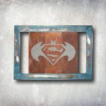 Batman-Superman-mix - metal wall art decor - rustic wall decor